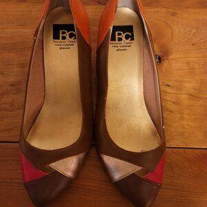 Color block wedge heels